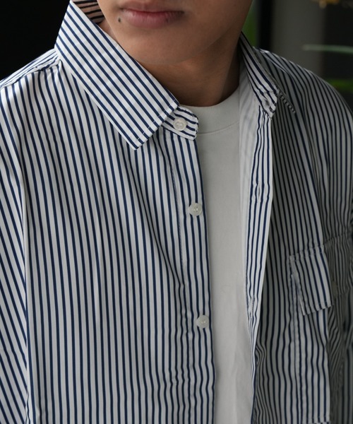Good Riddance（グッドリダンス）の「ベーシック ワイドシルエット ストライプシャツ（シャツ/ブラウス・メンズ・ブルー/ライトブルー・FREE）」の22枚目の写真