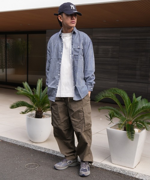 Good Riddance（グッドリダンス）の「ベーシック ワイドシルエット ストライプシャツ（シャツ/ブラウス・メンズ・ブルー/ライトブルー・FREE）」の18枚目の写真