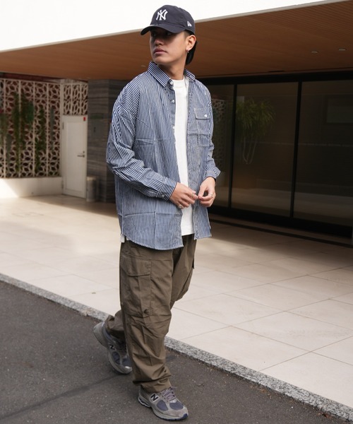 Good Riddance（グッドリダンス）の「ベーシック ワイドシルエット ストライプシャツ（シャツ/ブラウス・メンズ・ブルー/ライトブルー・FREE）」の21枚目の写真