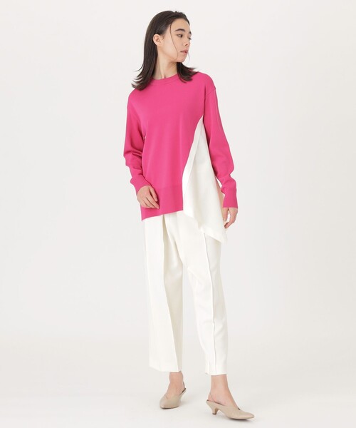 CAST:(キャストコロン)の「【着心地抜群/セットアップ】デザインタックジャージーパンツ(その他パンツ・レディース・ブラック/オフホワイト・S/M)」の6枚目の写真