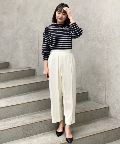 CAST:(キャストコロン)の「【着心地抜群/セットアップ】デザインタックジャージーパンツ(その他パンツ・レディース・ブラック/オフホワイト・S/M)」の22枚目の写真