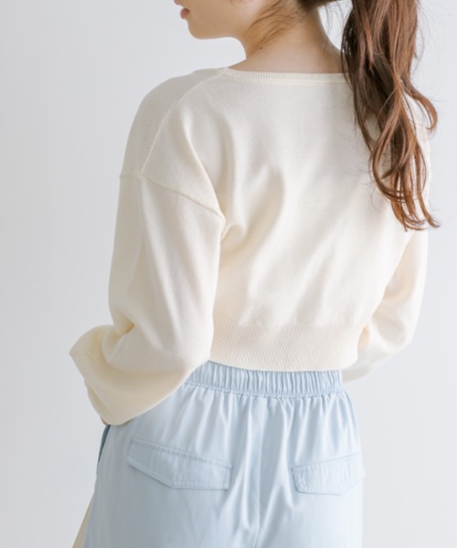 OLIVE des OLIVE(オリーブデオリーブ)の「【WEB限定】ハートボタンカーディガン 1041050120(カーディガン/ボレロ・レディース・イエロー/オフホワイト/ブラック/サックスブルー・FREE)」の10枚目の写真