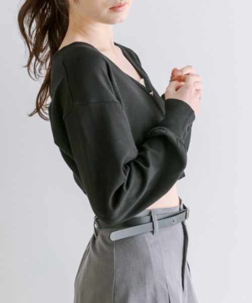 OLIVE des OLIVE(オリーブデオリーブ)の「【WEB限定】ハートボタンカーディガン 1041050120(カーディガン/ボレロ・レディース・イエロー/オフホワイト/ブラック/サックスブルー・FREE)」の15枚目の写真