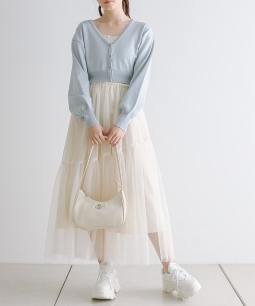 OLIVE des OLIVE(オリーブデオリーブ)の「【WEB限定】ハートボタンカーディガン 1041050120(カーディガン/ボレロ・レディース・イエロー/オフホワイト/ブラック/サックスブルー・FREE)」の17枚目の写真