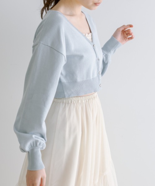 OLIVE des OLIVE(オリーブデオリーブ)の「【WEB限定】ハートボタンカーディガン 1041050120(カーディガン/ボレロ・レディース・イエロー/オフホワイト/ブラック/サックスブルー・FREE)」の21枚目の写真