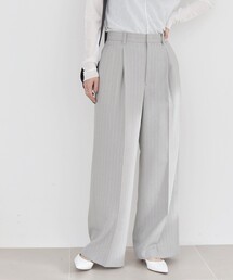 quaranciel（カランシエル）の「quaranciel:〈洗濯機可能〉ピンストライプ タック ワイド パンツ（スラックス・レディース）」