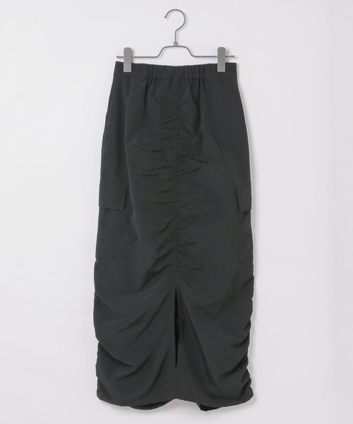 Heather（ヘザー）の「シャーリングカーゴロングスカート　106739（スカート・レディース・ブラック/オフホワイト・FREE）」の16枚目の写真