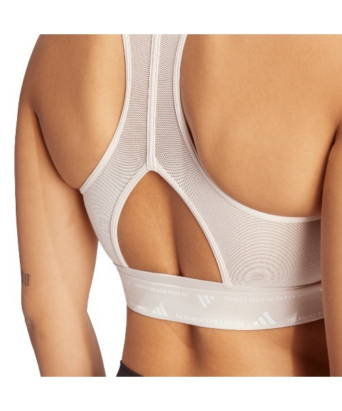 adidas(アディダス)の「アディダス adidas Powerimpactトレイン ミディアムサポート スリーストライプスブラ(スポーツブラ・レディース・ピンク/ブラック/グレー/オレンジ・S/M/L/XL)」の9枚目の写真