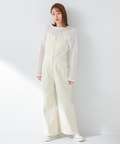 URBAN RESEARCH Sonny Label（アーバンリサーチサニーレーベル）の「デニムシャーリングビスチェサロペット（サロペット/オーバーオール・レディース・オフホワイト/インディゴブルー・FREE）」の9枚目の写真