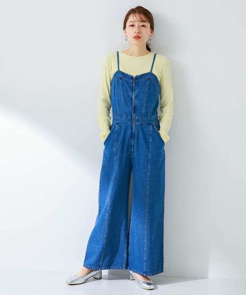 URBAN RESEARCH Sonny Label（アーバンリサーチサニーレーベル）の「デニムシャーリングビスチェサロペット（サロペット/オーバーオール・レディース・オフホワイト/インディゴブルー・FREE）」の19枚目の写真