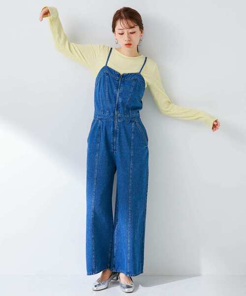 URBAN RESEARCH Sonny Label（アーバンリサーチサニーレーベル）の「デニムシャーリングビスチェサロペット（サロペット/オーバーオール・レディース・オフホワイト/インディゴブルー・FREE）」の20枚目の写真