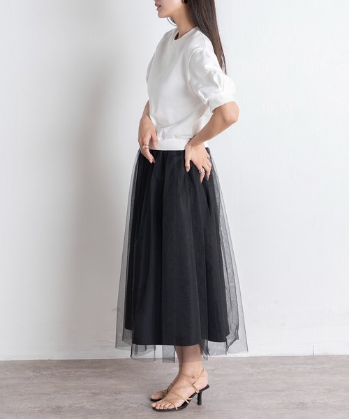 EUCLAID(エウクレイド)の「チュールドッキングワンピース(ワンピース・レディース・ホワイト/ブラック/グレー・38/40/36)」の18枚目の写真