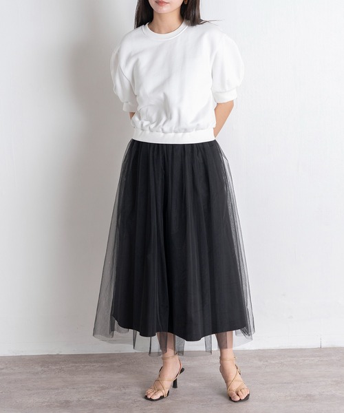 EUCLAID(エウクレイド)の「チュールドッキングワンピース(ワンピース・レディース・ホワイト/ブラック/グレー・38/40/36)」の19枚目の写真