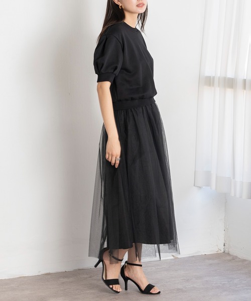 EUCLAID(エウクレイド)の「チュールドッキングワンピース(ワンピース・レディース・ホワイト/ブラック/グレー・38/40/36)」の15枚目の写真