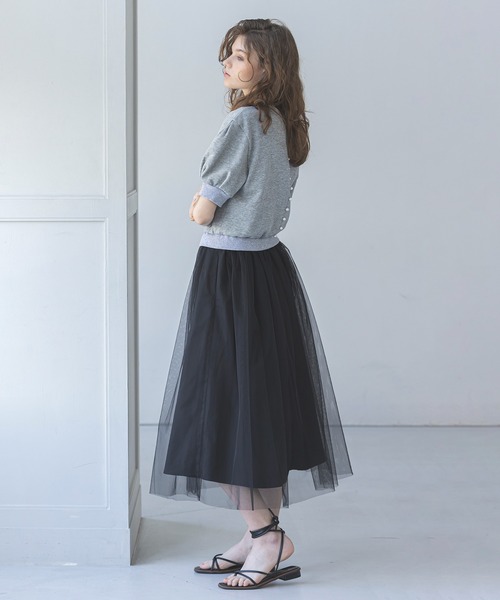 EUCLAID(エウクレイド)の「チュールドッキングワンピース(ワンピース・レディース・ホワイト/ブラック/グレー・38/40/36)」の17枚目の写真