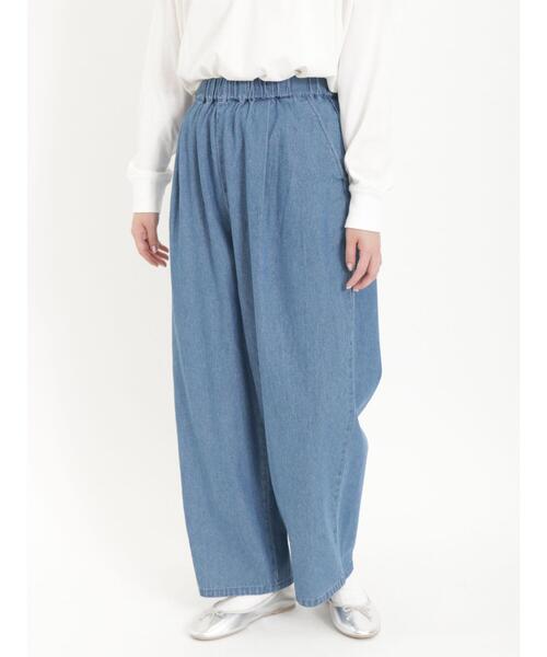 Samansa Mos2（サマンサ モスモス）の「デニムタックパンツ（デニムパンツ・レディース・ネイビー/ブルー・F）」の3枚目の写真