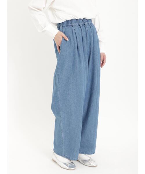 Samansa Mos2（サマンサ モスモス）の「デニムタックパンツ（デニムパンツ・レディース・ネイビー/ブルー・F）」の4枚目の写真