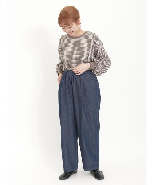 Samansa Mos2（サマンサ モスモス）の「デニムタックパンツ（デニムパンツ・レディース・ネイビー/ブルー・F）」の10枚目の写真