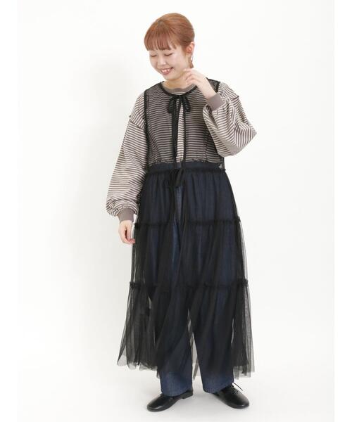 Samansa Mos2（サマンサ モスモス）の「デニムタックパンツ（デニムパンツ・レディース・ネイビー/ブルー・F）」の12枚目の写真