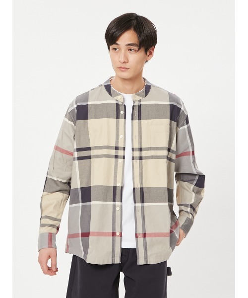 Barbour Reyner タータンチェック バンドカラー シャツ　38 Reyner タータンチェック バンドカラー シャツ（オーバーサイズ