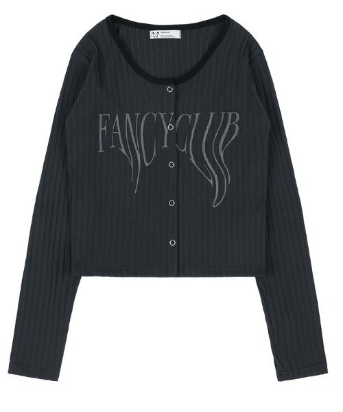 FANCY CLUB（ファンシークラブ）の「A'GEM/9 × .kom 『 FANCY CLUB/ファンシークラブ』 TYPO BASIC LOGO CARDIGAN/ロゴカーディガン（カーディガン/ボレロ・レディース・ブラック/ベージュ/ブラウン・FREE）」の22枚目の写真
