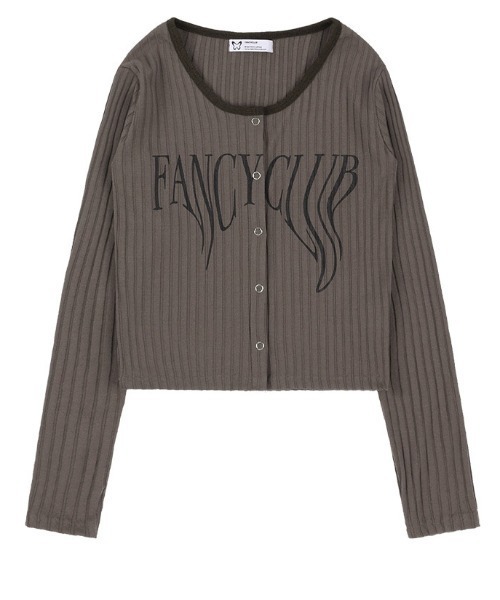 FANCY CLUB（ファンシークラブ）の「A'GEM/9 × .kom 『 FANCY CLUB/ファンシークラブ』 TYPO BASIC LOGO CARDIGAN/ロゴカーディガン（カーディガン/ボレロ・レディース・ブラック/ベージュ/ブラウン・FREE）」の15枚目の写真