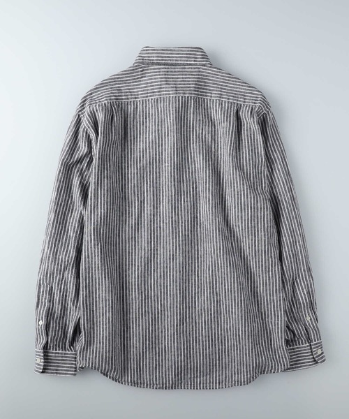 BACK NUMBER（バックナンバー）の「【BACK NUMBER】綿麻混紡長袖レギュラーシャツ（シャツ/ブラウス・メンズ・ホワイト×ブルー/ネイビー×ホワイト・S/M/L/XL）」の5枚目の写真