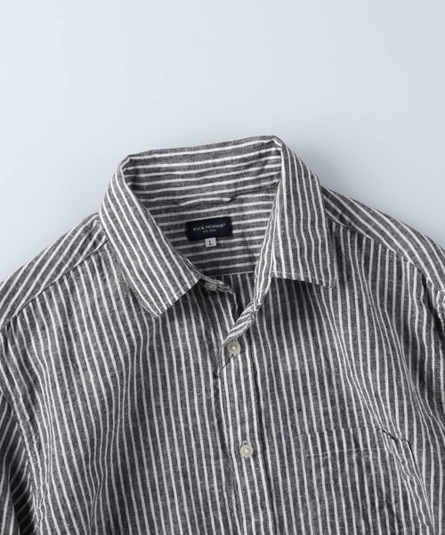 BACK NUMBER（バックナンバー）の「【BACK NUMBER】綿麻混紡長袖レギュラーシャツ（シャツ/ブラウス・メンズ・ホワイト×ブルー/ネイビー×ホワイト・S/M/L/XL）」の6枚目の写真