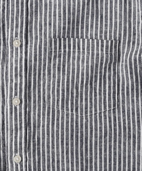 BACK NUMBER（バックナンバー）の「【BACK NUMBER】綿麻混紡長袖レギュラーシャツ（シャツ/ブラウス・メンズ・ホワイト×ブルー/ネイビー×ホワイト・S/M/L/XL）」の7枚目の写真