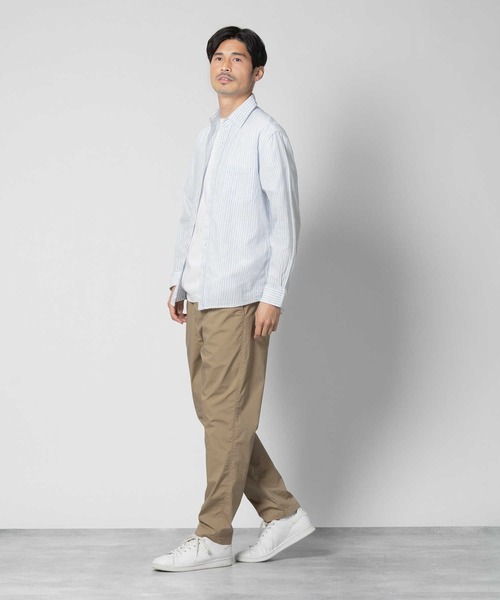 BACK NUMBER（バックナンバー）の「【BACK NUMBER】綿麻混紡長袖レギュラーシャツ（シャツ/ブラウス・メンズ・ホワイト×ブルー/ネイビー×ホワイト・S/M/L/XL）」の12枚目の写真