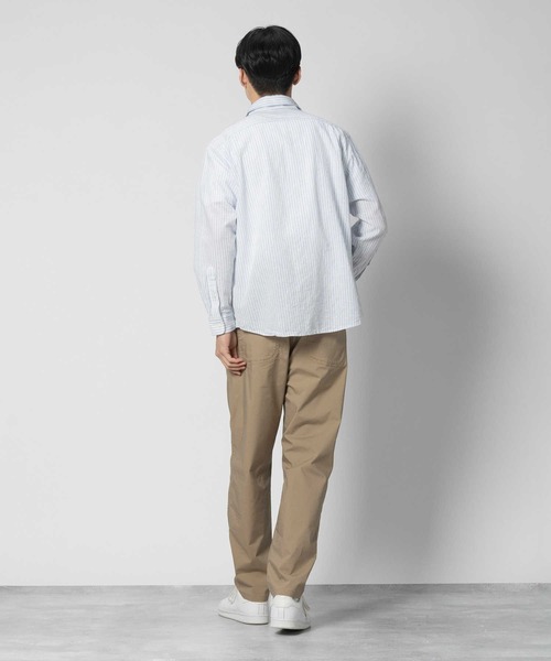 BACK NUMBER（バックナンバー）の「【BACK NUMBER】綿麻混紡長袖レギュラーシャツ（シャツ/ブラウス・メンズ・ホワイト×ブルー/ネイビー×ホワイト・S/M/L/XL）」の13枚目の写真