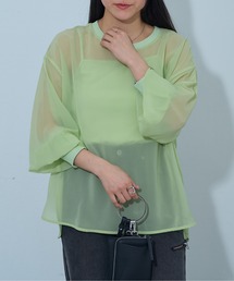 長袖シアートップス＆キャミセット