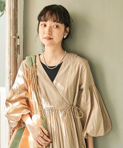 セール】インドボイル カシュクールワンピース/ラップワンピース