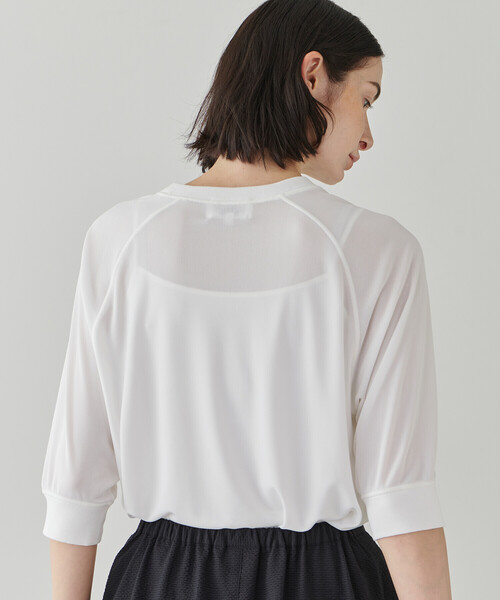 LE GLAZIK（ルグラジック）の「LE GLAZIK | 5分袖プルオーバー WOMEN（ニット/セーター・レディース・オフホワイト/イエロー系その他/ブラック・36）」の15枚目の写真