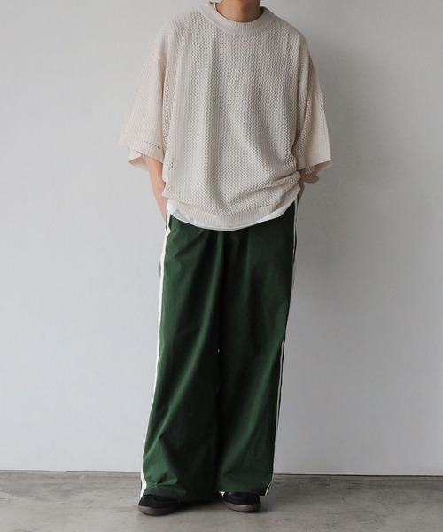 NILWAY（ニルウェイ）の「サイドラインナイロントラックパンツ/ワイドナイロンパンツ（その他パンツ・メンズ・ネイビー/グリーン/ブラック/グレー・SMALL/MEDIUM/LARGE）」の18枚目の写真