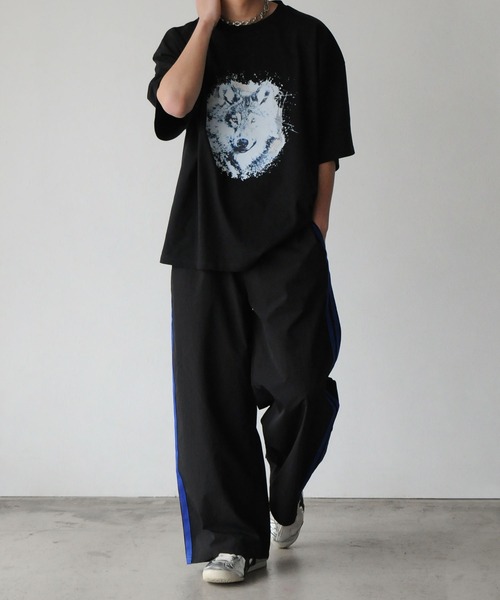 NILWAY（ニルウェイ）の「サイドラインナイロントラックパンツ/ワイドナイロンパンツ（その他パンツ・メンズ・ネイビー/グリーン/ブラック/グレー・SMALL/MEDIUM/LARGE）」の14枚目の写真