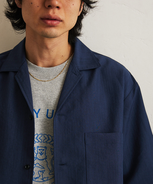 417 EDIFICE（フォーワンセブンエディフィス）の「【Plan Tech】オープンカラーシャツ　”セットアップ着用可能”（シャツ/ブラウス・メンズ・グリーン/ネイビー/ブルー系その他/チャコールグレー/マルチ/ベージュ/その他1・SMALL/MEDIUM/LARGE/X-LARGE）」の8枚目の写真