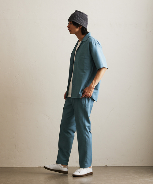 417 EDIFICE（フォーワンセブンエディフィス）の「【Plan Tech】オープンカラーシャツ　”セットアップ着用可能”（シャツ/ブラウス・メンズ・グリーン/ネイビー/ブルー系その他/チャコールグレー/マルチ/ベージュ/その他1・SMALL/MEDIUM/LARGE/X-LARGE）」の10枚目の写真