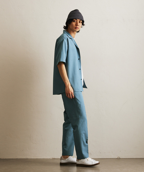 417 EDIFICE（フォーワンセブンエディフィス）の「【Plan Tech】オープンカラーシャツ　”セットアップ着用可能”（シャツ/ブラウス・メンズ・グリーン/ネイビー/ブルー系その他/チャコールグレー/マルチ/ベージュ/その他1・SMALL/MEDIUM/LARGE/X-LARGE）」の12枚目の写真