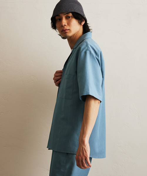 417 EDIFICE（フォーワンセブンエディフィス）の「【Plan Tech】オープンカラーシャツ　”セットアップ着用可能”（シャツ/ブラウス・メンズ・グリーン/ネイビー/ブルー系その他/チャコールグレー/マルチ/ベージュ/その他1・SMALL/MEDIUM/LARGE/X-LARGE）」の15枚目の写真