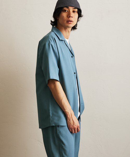 417 EDIFICE（フォーワンセブンエディフィス）の「【Plan Tech】オープンカラーシャツ　”セットアップ着用可能”（シャツ/ブラウス・メンズ・グリーン/ネイビー/ブルー系その他/チャコールグレー/マルチ/ベージュ/その他1・SMALL/MEDIUM/LARGE/X-LARGE）」の17枚目の写真