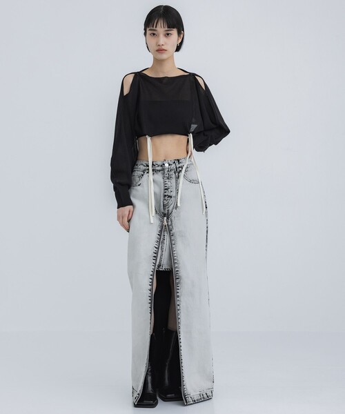 TAN(タン)の「【TAN/タン】《STUDIOUS別注》マルチウェイニットボレロ(カーディガン/ボレロ・レディース・ブラック/グレー・FREE)」の12枚目の写真