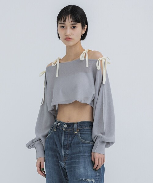 TAN(タン)の「【TAN/タン】《STUDIOUS別注》マルチウェイニットボレロ(カーディガン/ボレロ・レディース・ブラック/グレー・FREE)」の18枚目の写真