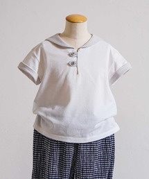 10mois（ディモワ）の「【10mois(ディモワ)】セーラー配色 半袖Tシャツ 80cm・90cm・100cm・110cm（Tシャツ/カットソー）」