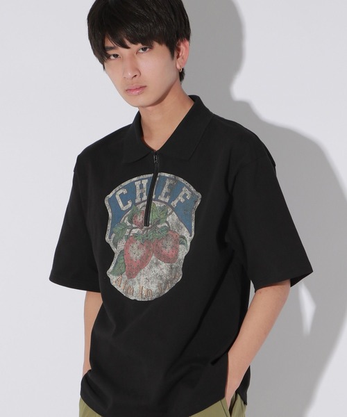 Anui(アニュイ)の「【UNISEX】レトロアートポロプルオーバー(Tシャツ/カットソー・レディース・オフホワイト/ブラック・MEDIUM)」の22枚目の写真
