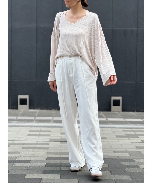 Day and Grade（デイアンドグレイド）の「ホワイトワイドデニム（デニムパンツ・レディース・ホワイト・FREE）」の9枚目の写真