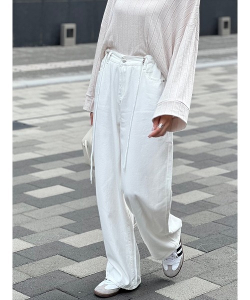 Day and Grade（デイアンドグレイド）の「ホワイトワイドデニム（デニムパンツ・レディース・ホワイト・FREE）」の6枚目の写真