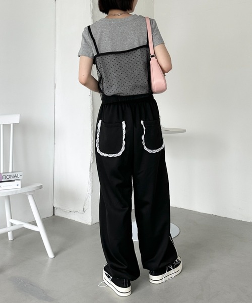 CLEA（クレア）の「サイドレースラインルーズスウェットパンツ（スウェットパンツ・レディース・ブラック/グレー・FREE）」の9枚目の写真