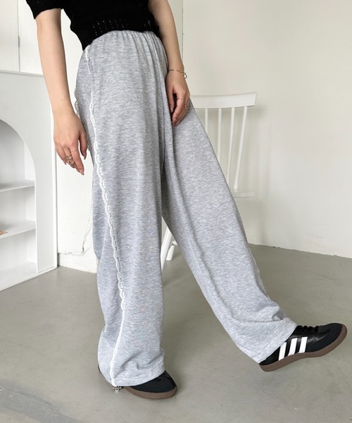 CLEA（クレア）の「サイドレースラインルーズスウェットパンツ（スウェットパンツ・レディース・ブラック/グレー・FREE）」の12枚目の写真