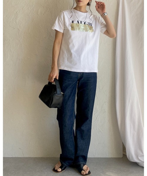 She's Closet(シーズクローゼット)の「ヴィンテージロゴ消し半袖メタリック箔プリントTシャツ(Tシャツ/カットソー・レディース・ブラック×シルバー/ホワイト×シルバー/ホワイト×ゴールド・FREE)」の18枚目の写真